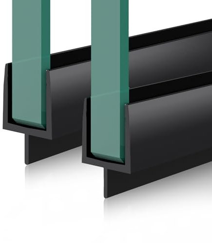 Mai & Mai Guarnizione Sottoporta in PVC Nera per Box Doccia，Guarnizione per Porta Doccia Vetro 6mm，Ricambio Orizzontale di guarnizione per Cabine Doccia | 60cm S018