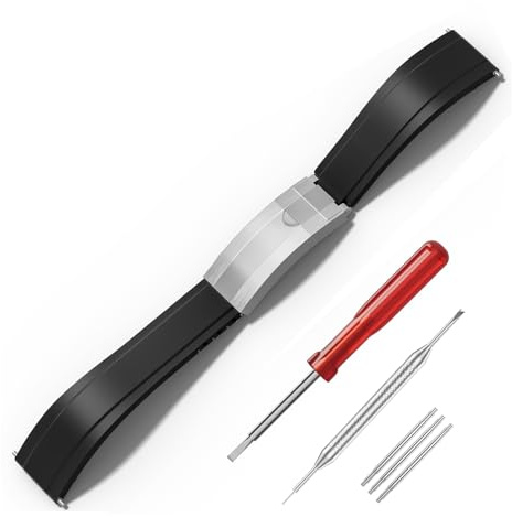 RBIPOB 20mm Schwarzes Kautschukarmband für Damen und Herren Silikonarmband Ersatz für Rolex Submariner Ghost Daytona Yachtmaster