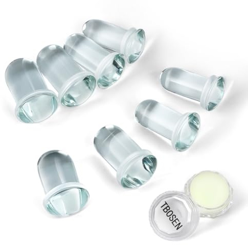TBOSEN 14 PCS/8 PCS Precise Dimensions Glass Set O-Ring Ear Plugs Aftercare Balm Wax Tunnels Gauges Stretcher Piercings Kit