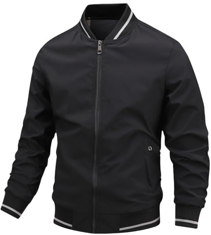 Generisch Veste d'hiver pour homme - Veste blouson ample - Veste de sport et de loisirs pour homme, Noir , L