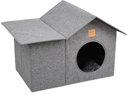 Yulokdwi Lits De Chats D'Intérieur | Caverne Imperméable Respirante Amovible | Lits en Forme De Caverne pour Chats - pour Chien Chiot Petits Animaux Intérieur Extérieur Voyage Chambre Balcon Couloirs