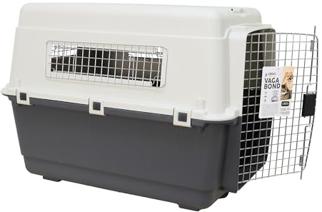 Croci Vagabond - Trasportino per Cani e Gatti Taglia Piccola, Media, Grande, Trasportino per Auto, Rigido, con Ruote, 2 Ciotole Incluse, Carico Massimo 11,5 kg/Taglia S - 61x40x40,5 cm