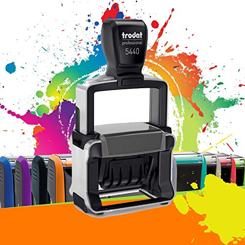 Trodat Metal Line 5440 - Tampon Dateur Professionnel Automatique 2 + 2 lignes À Personnaliser - Empreinte 49 x 28 mm Offerte