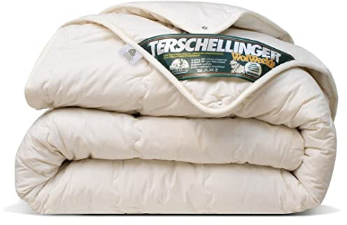 Terschellinger 4-Jahreszeitendecke - Bettdecke aus 100% IWS-Schurwolle - Hochwertiges Ganzjahr Wolle Bettdecke - Woolmark Zertifiziert - 240 x 220 cm