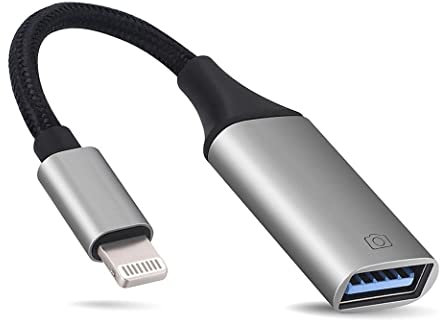 TargetGo OTG to USB Camera Adapter, iPhone to Female OTG Adapter, High-Speed OTG Adapter Supports USB Flash Drive, Card Reader, Mouse, Keyboard, MIDI.