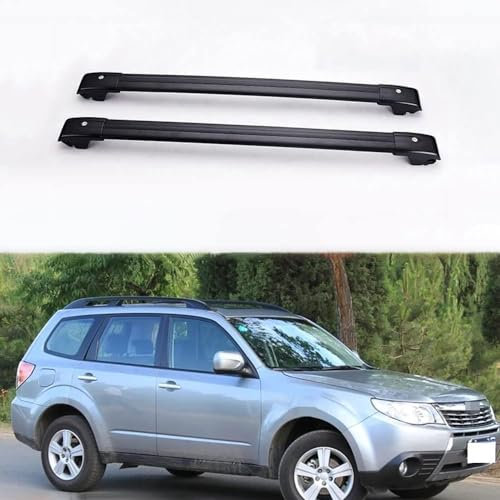 QQLADY 2 Stück Auto Dachträger für Subaru Forester (SH SJ) 2008-2012, Querträger Top Dachgepäckträger, Auto Dachreling Rack Gepäck Träger Bars Querträger Dachfahrradträger Zubehör