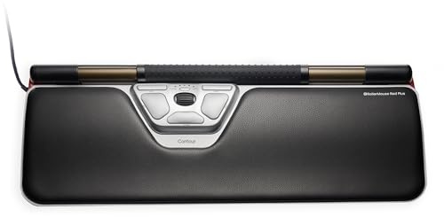 Contour RollerMouse Röd Ergonomisk Mus för Axlar, Underarm, Handled, Avlastning för RSI, Karpaltunnelcentrerad Rollerbar, 6 anpassningsbara knappar, Mac/PC - kompatibel - Trådbunden - Plus