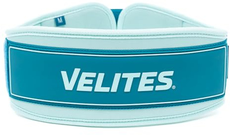 Velites Lumbarbälte för tyngdlyftning I bälte tyngdlyftning I bälte stöd och komfort I För marklyft, knäböj, lyft, övningar med maximal belastning (Blå, Small)