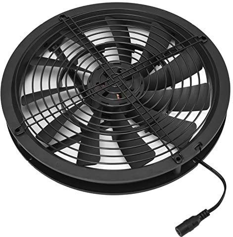 Soldriven Fläktsats, 100 W 10 Tum Vattentät Kylning, Rund Solpanelsfläkt med Fläktkåpa, Portabel Utomhus-miniventilator för Hönshus Växthusbod för Husdjur
