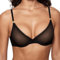 varsmiss Women's Cosnufy Sheer Bra Unlined Plunge Underwired Mesh Demi See Through Sexy Bras(D450,Black,M)