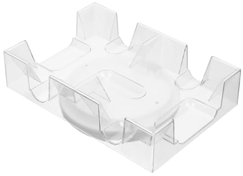 DECHOUS Distributeur Rotatif pour Cartes de Poker en Plastique Plateau Intégré, Support de Cartes à Jouer pour Adultes, pour Tournois et Jeux