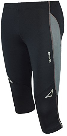 Airtracks Pantalon de course fonctionnel 3/4 Pro Air - Collant de course - Pantalon fonctionnel - Respirant - Compression - Séchage rapide, noir/gris, S