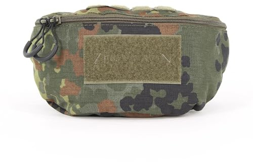 Zentauron Taktische Bauchtasche 1,25L aus Cordura - MOLLE Hüfttasche mit 2 Fächern & Klettfläche für EDC, IFAK & Outdoor - Hüftgurt 70-120 cm - Robuste Gürteltasche für Militär, Wandern & Freizeit