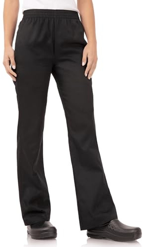 Chef Works Women's Essential Baggy Chef Pants, Black, Medium