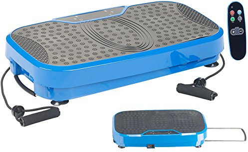 Newgen Medicals Vibrationsbrett: Breite Vibrationsplatte, 300 Watt, 20 Frequenzen, Fernbedienung, Timer (Vibrationplatte, Fitnessplatte, 3D)