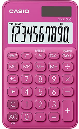 Casio SL-310UC-RD miniräknare röd display (siffror): 10 soldriven, batteridriven (B x H x D) 70 x 8 x 118 m