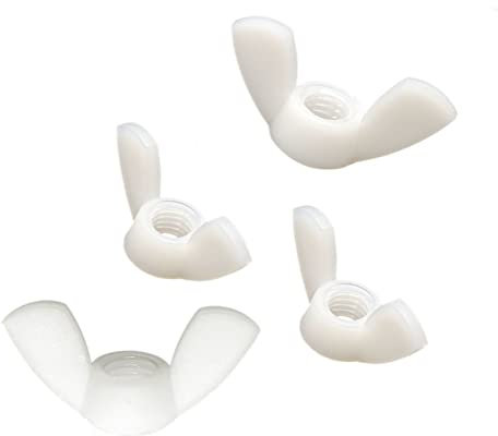 CONPHERON M6 Tuerca Mariposa de Plástico, Tuercas de Nailon, Blanco, 10 Pezzi