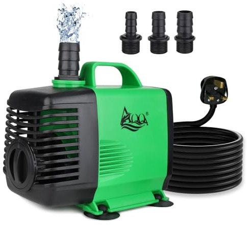 AQQA Submersible Water Pump, 3000L/H Adjustable Ultra Quiet Water Pump for Water Feature, 2.5m High Lift for Fountains Pump for Fish Tank Hydroponics, Small Pond, Waterfalls, Aquariums