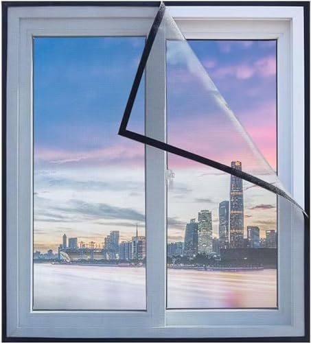 Moustiquaire de fenêtre, 120x140cm Auto-AdhéSif en Maille anti Moustique Fenetre Sans Perçage pour Fenetre de Balcon Salon Patio