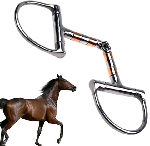 Easy Control D-Ring-Gebiss – 13–14 mm Pferdemaulgebiss mit Kupferrollenmaul | Pferdetrense aus Edelstahl, Kupferrolle | Eingelenkiges Pferdegebiss | D-Ring-Trensengebisse für Reitsportbedarf