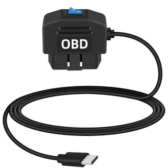 YANBORONSN Automotive OBD Usb till OBD-II strömkabel Hardwire-adapter med strömbrytarknapp för kamera 24 timmars övervakning/acc-läge, (USB c)