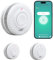 Smart WiFi Detector de Humo 10-Año Batería, Detector de Humo con Sensor Fotoeléctrico, Función de Silenciado y Autocomprobación, Certificado DIN EN14604, Compatible con Tuya/Smart Life App 2-Pack