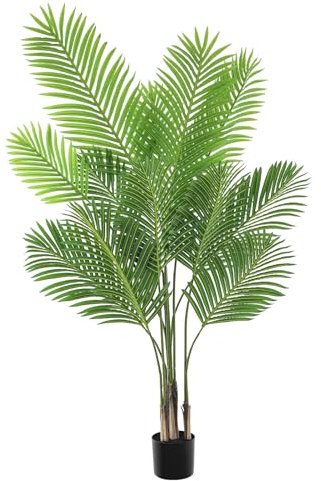 Künstliche Pflanzen Groß, 150cm Kunstpflanze Areca Palme 12 Stämme, XXL Realistische Kunstpflanzen groß im Topf Kunstpalme Fake Pflanzen Künstliche Palme für EIN natürliches Ambiente Grün Party Deko
