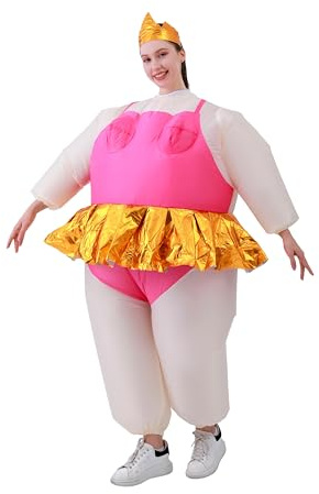 Inflatable ballet Costume, Dancer Costume Adult Inflatable Costumes Adult Size Full Body Blow up Costumes for Adults Women Men Inflatables Fancy Funny Suit for Halloween Christmas Carnival Party