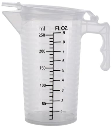 1Pc 250ML Transparent Measuring Cup with Lid, Plastic Measuring Cup with Handle for Baking,Powder,Liquid,Measure,Kitchen Utensils