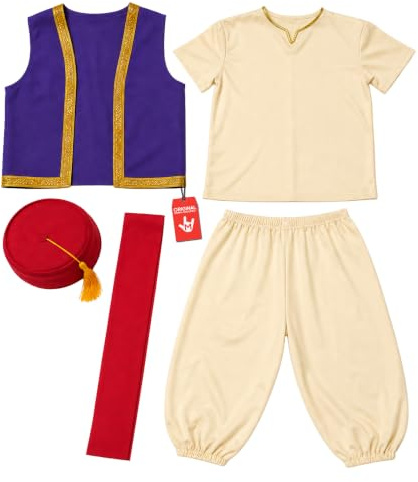 Morph Deguisement Prince Arabe Garcon, Costume Oriental Halloween Enfant, L