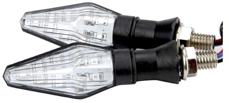 2 pezzi di indicatori di direzione universali per moto Illuminazione bifacciale 12V Lampadine a LED luminose per moto fuoristrada Luce di svolta
