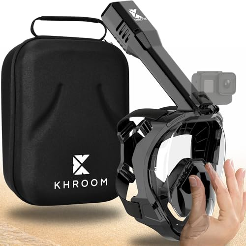 Khroom Snorkelmask med tryckutjämning för vuxna Seaview Pro Plus | CO2 säker – känd från lejongrotta – helansiktsmask med silikonnäsa