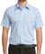 Double TWO Men's Short Sleeve Dress Shirt Easy Care Classic Fit Formal Plain Business Shirt - Glacier, 18in Collar