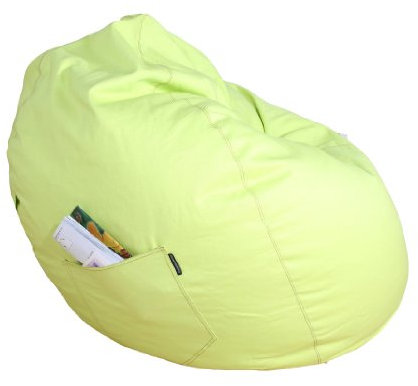 Kinzler S-10009/27 Sitzsack Billy, ca. Ø65 x H75 cm, klassische Tropfenform, Indoor, in vielen verschiedenen Farben, robuster Jeansstoff, Apfel grün