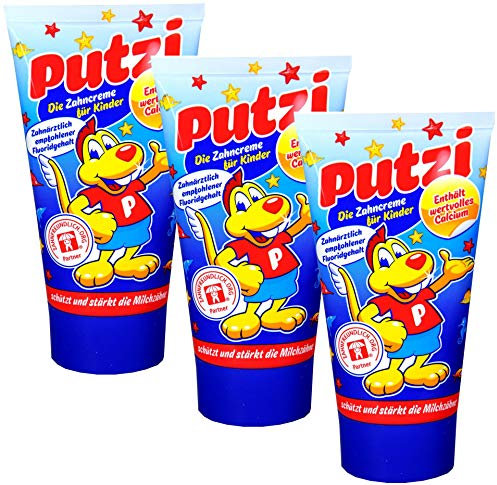 3er Pack Putzi Die Zahncreme für Kinder (3 x 50 ml) Kinderzahncreme, Kinderzahnpasta, Zahnpflege, Zahnpaste