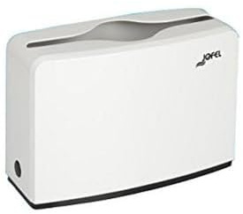 Jofel - AH52000, Servilletero Sobremesa Rectangular, Dispensa Servilletas por Parte Superior, Admite Servilletas tipos Z (24×24) y W (24×32) cm, Carga Máxima 250 Servilletas, Fabricado en ABS Blanco
