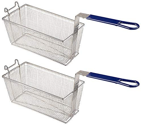 Commercial Deep Fryer Basket, 13 1/4 x 6 1/2 x 6 Size, 2-Pack