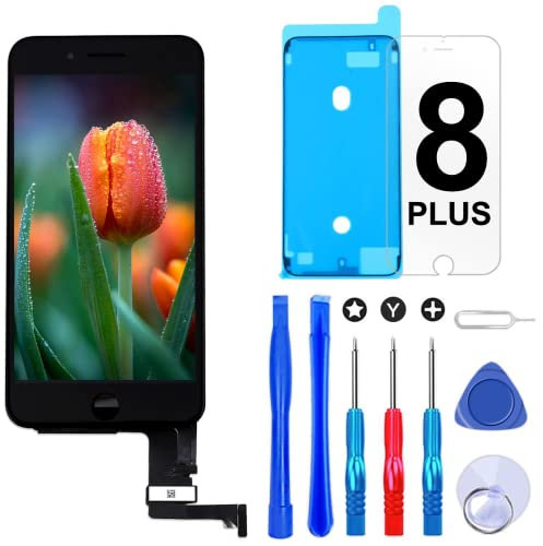 Brinonac Screen Replacement for iPhone 8 Plus 5.5 inch LCD Digitizer Touch Screen LCD Replacement Screen Frame Assembly Full Set with Tools and Screen Protector (Black)