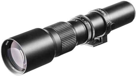 Walimex pro 500mm 1:8,0 DSLR Objektiv für Nikon Z Bajonett - manueller Fokus 500mm Brennweite für Vollformat Sensor gerechnet, Filterdurchmesser 67mm, mit ausziehbarer Gegenlichtblende schwarz