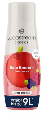 SodaStream Sirup Rote Beeren ohne Zucker, 1x Flasche ergibt 9 Liter Fertiggetränk, Sekundenschnell zubereitet und immer frisch, 440 ml
