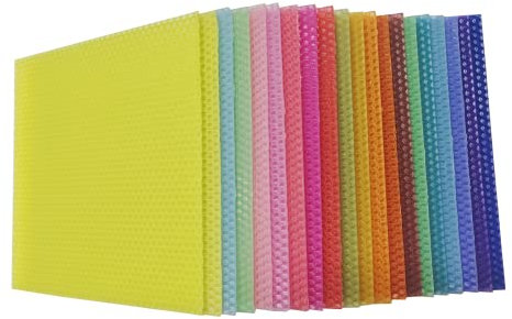 Atozbit DIY Beeswax Candle Making Kit - 20 Colorful Sheets (8x8 inches) with 20 Cotton Wicks, Non-Toxic, Foldable, Suitable for Kids & Adults