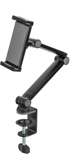 myWall HT33L Support de Bureau pour Tablette et Smartphone - Entièrement Mobile - Support de téléphone Portable et Tablette - Universel - Coussinets de Protection en Silicone