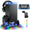 MENEEA Upgraded RGB Cooling Fan Charging Stand for Xbox Series X: Accessories for Xbox X Console & Controller, Dual Charger Dock & Cooler System Staion, with 11 Kinds of RGB Lights & Headset Hook