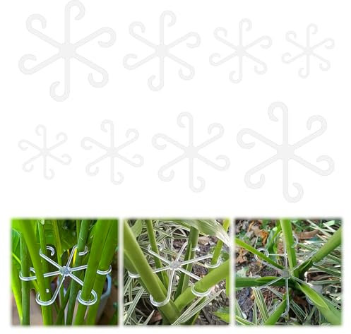 16 Piezas Anillo para Sujetar Plantas Soporte para Tallos De Plantas Forma De Copo De Nieve, 4 Tamaños, para Sostener Plantas, Flores, Verduras, Frutas, Etc.