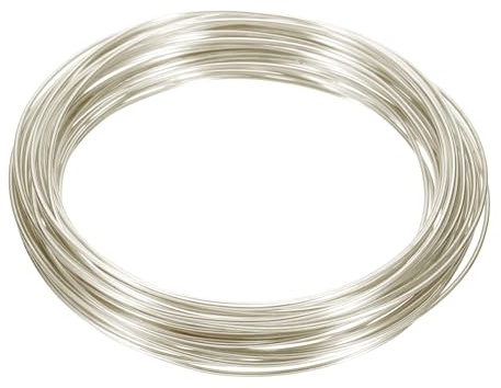 QUARKZMAN 1.2mm/16 Gauge Fili di Rame per Creazione di Gioielli, 1 Rotolo Artigianale 10m Fili Resistente all’Ossidazione per Forniture di Creazione di Gioielli (Argento Lucido)