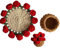 sous-Verres de Couverture en Fleurs crochetées, Fait à la Main, Ornements de Bouquets crochetés Vintage, Finis (Rouge)