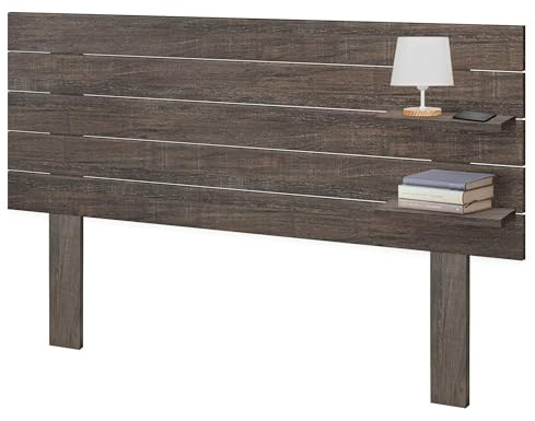 DHOME Testiera in Legno Riciclato DM con Ripiani e Gambe Stile Pallet Comodino Mensole Letto Nordico Ferramenta Inclusa (Pallet Orizzontale, Rovere Amazonas, 160cm)