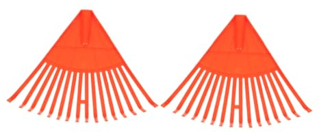 ibasenice Rastrillo De Hojas Plástico 16 Dientes para Jardinería Exterior, Color Naranja, 2 Unidades, Herramienta Ligera para Césped y Limpieza De Hojas Caídas