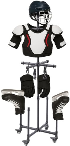 AceOrbit Estante de secado de hockey sobre hielo, soportes de secado de equipo de trabajo táctico, soporte de metal para almacenamiento de equipos deportivos, estante seco para almacenar equipos