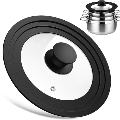 WGIDSKKI Pfannendeckel Universal, Universaldeckel Ø 16, 18 und 20 Glasdeckel für Töpfe, Multifunktionaler Pfannendeckel, Pfanne Deckel mit Silikonrand, Topfdeckel für vielseitiges Kochen (16-18-20)